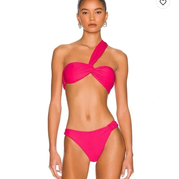 Tularosa Macy Bikini Pink One-Shoulder Bikini - Picture 1 of 1
